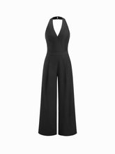 Halter Neckline Backless Straight Leg Jumpsuit