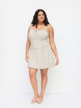 Floral Bowknot Lettuce Trim Mini Dress Curve & Plus