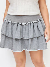 Terry Low Rise Side Lace Stripe Mini Rara Skirt Curve & Plus