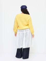 Knit V-neck Snail Graphic Long Sleeve Oversized Top Curve & Plus