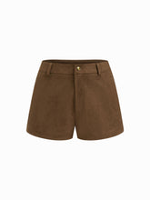 Suede Low Rise Micro Shorts