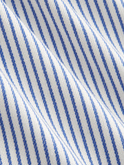Cotton-blend Striped Low Rise Wide Leg Trousers