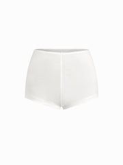 Lace Two Piece Mid Rise Floral Bowknot Capri Shorts