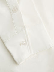 100% Cotton Collar Asymmetrical Button Longline Shirt