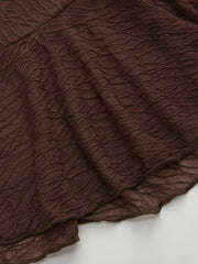 Lace Texture Ruched Ruffle Bandeau Mini Dress