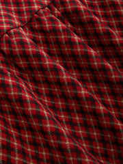 Plaid Round Neckline Knotted Ruffle Hem Mini Dress