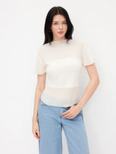 Stand Collar Textured Short Sleeve Blouse With Bandeau Top