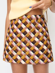 Tartan Mid Rise Mini Skirt