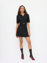 V-neck Chain Detail Short Sleeve Mini Dress