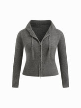 Knit Wool-blend Zip Through Hoodie Curve & Plus