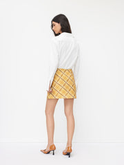 Tartan Mid Rise A-line Mini Skirt