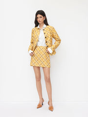 Tartan Mid Rise A-line Mini Skirt