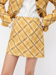 Tartan Mid Rise A-line Mini Skirt