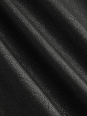 Faux Leather Mid Rise A-line Mini Skirt