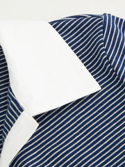 Cotton-blend Polo Neck Stripe Tee
