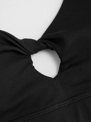 U-neckline Solid Active Bra With Removable Padding