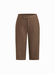 Striped Low Rise Capri Pants