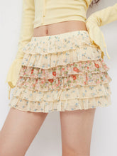 Low Rise Ditsy Floral Lettuce Trim Mini Skort