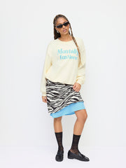 Mentally I'm Here Cotton-blend Round Neckline Sweatshirt