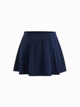 Corduroy Mid Rise Pleated Mini Skirt Curve & Plus