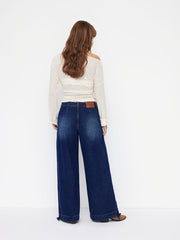 Cider Denim Low Rise Pleated Drawstring Jogger Jeans