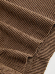 Corduroy Low Rise Leopard Detail Micro Shorts