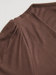 Cowl Neck Ruched Hanky Hem Long Sleeve Jersey Top Curve & Plus