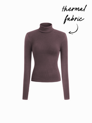 Thermal Cotton-blend Turtleneck Long Sleeve Tee
