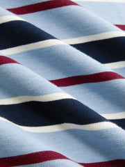 100% Cotton Stripe Contrasting Binding Lettuce Trim Oversized Tee