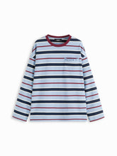 100% Cotton Stripe Contrasting Binding Lettuce Trim Oversized Tee