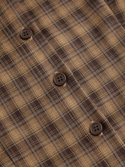 Collar Check Bell Sleeve Shirt