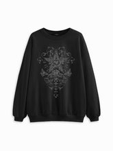 Cotton-blend Round Neckline Star Graphic Oversized Sweatshirt