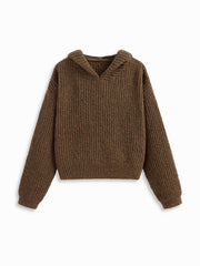 Knit Long Sleeve Oversized Hoodie