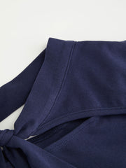 Asymmetrical Neck Knotted Cut Out Crop Top