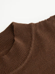 Knit Stand Collar Cut Out Cinched Waist Top