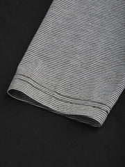 Dog Graphic Striped Long Sleeve Two Tone Oversized Tee
