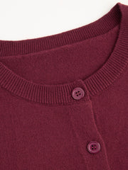 Knit Round Neckline Button Cardigan Curve & Plus