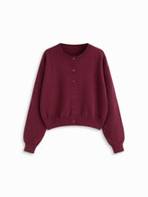 Knit Round Neckline Button Cardigan Curve & Plus