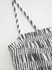 Cotton Stripe Shirred Cami Maxi Dress