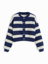 Knit Round Neckline Button Cardigan