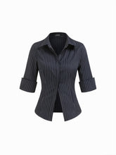 100% Cotton Collar Mid-length Sleeve Roll Up Shirt