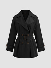 Collar Double Breasted Oversized Trench Coat With Belt