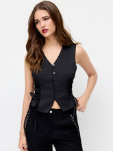 V-neck Lace Up Blazer Vest