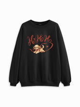 Cotton-blend Bowknot Puppy Graphic Oversized Sweatshirt