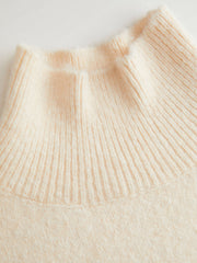 Knit High Neck Solid Long Sleeve Top