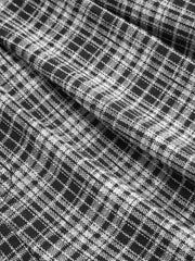 Mid Rise Plaid Pleated Wide Leg Trousers