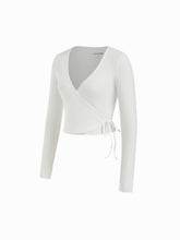 V-neck Solid Active Long Sleeve Top