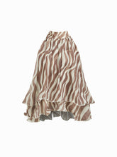 Halter Neckline Knotted Layered Ruffle Hem Blouse