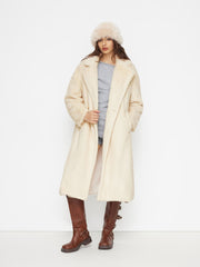 Faux Fur Double Breasted Coat