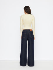 100% Cotton U-neckline Long Sleeve Tee